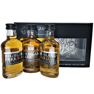 Highland Park 'Explorers Selection' 12 Year-Cask Strength-18 Year Single Malt Scotch Whisky 3-Pack (50ml) Gift Set - Image 1